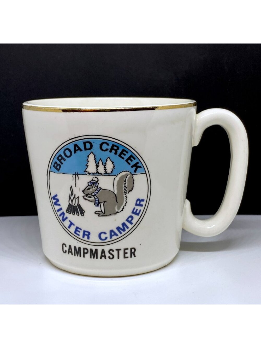Boy Scouts Vintage Coffee Mug Broad Creek Winter Camper Campmaster Squirrel MD